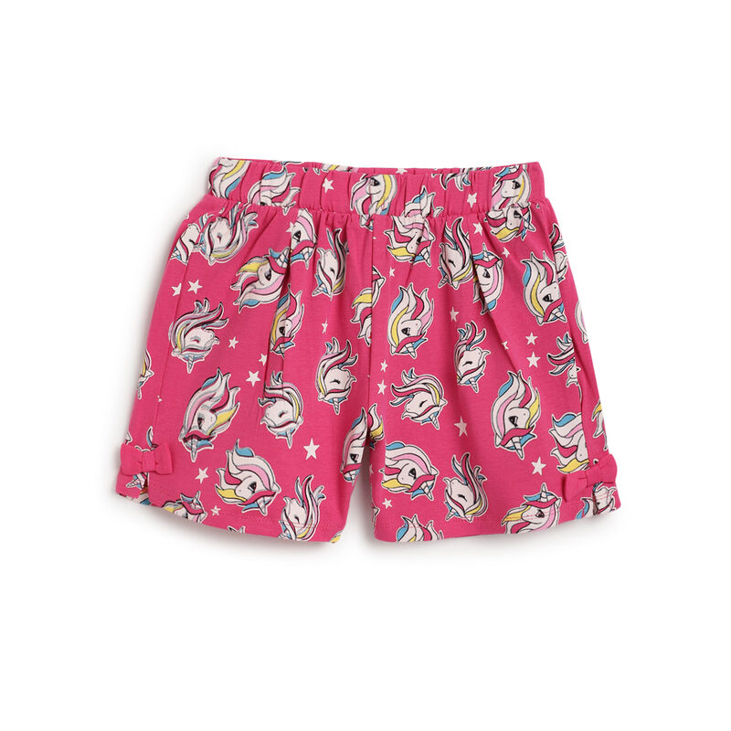 Girls Multicolor Printed Shorts (Pack Of 3) image number 4
